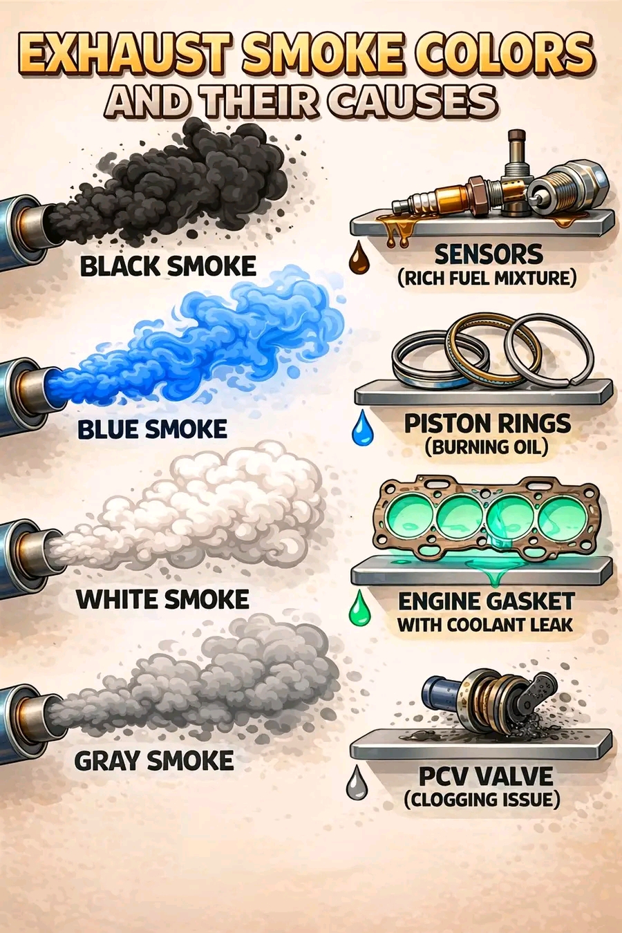 Types of Car Exhaust Smoke